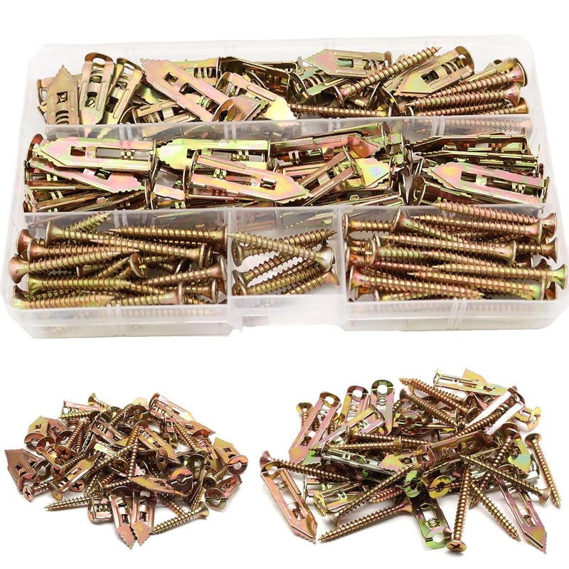 AXK Self Drilling Drywall Anchor Kit 160pcs - Carbon Steel Zinc Expansion Anchors with Self Tapping Screws - Image 4